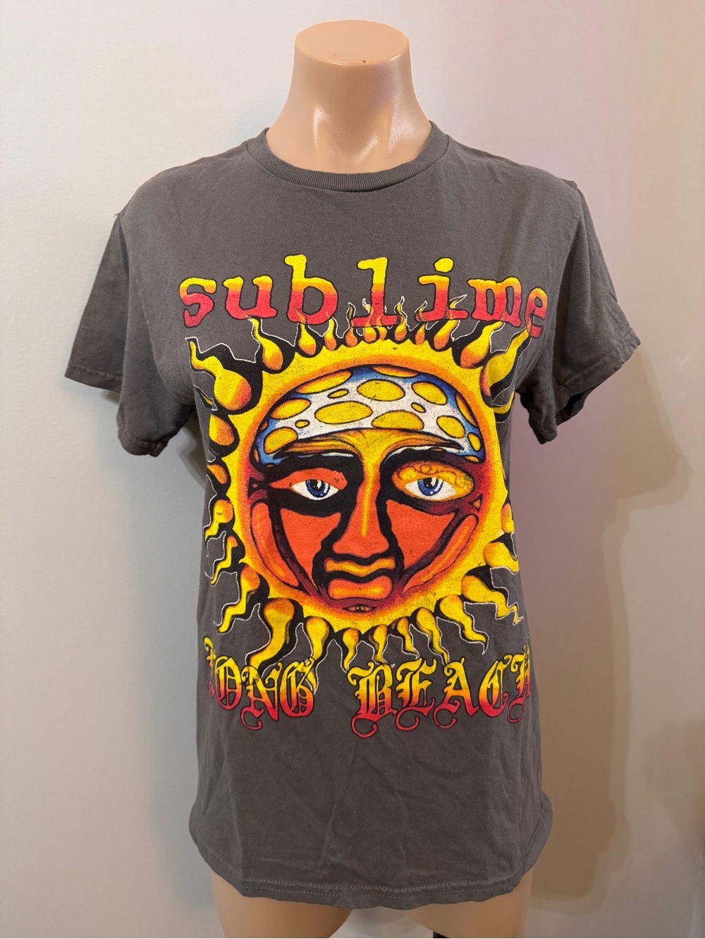 Sublime Long Beach Tshirt Gray Tee Small Sun